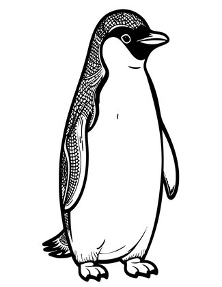 Chinstrap Penguin - Free printable coloring page
