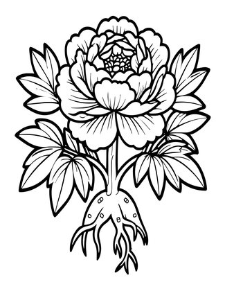 Peony Botanical - Free printable coloring page