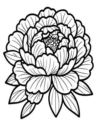 Last Peony - Free printable coloring page