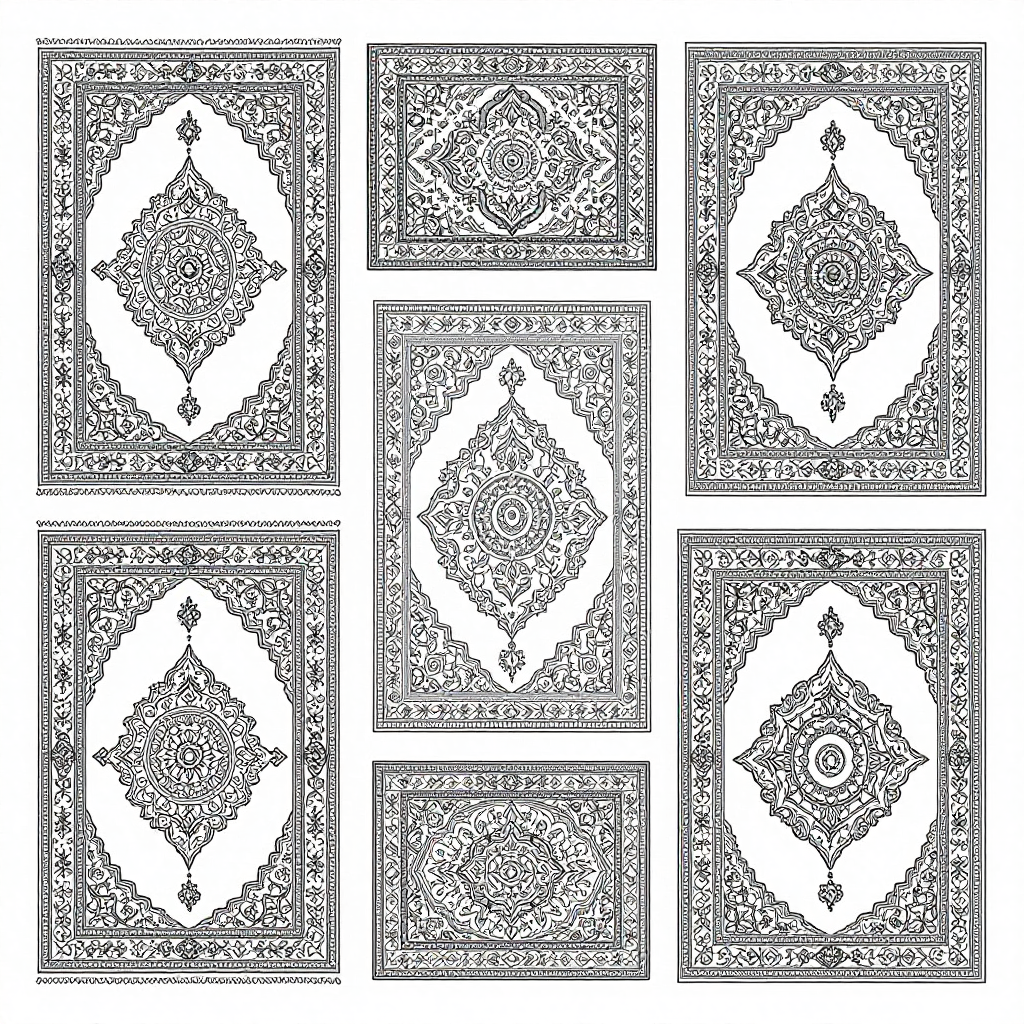Persian Carpets coloring pages collection - 30 free printable pages