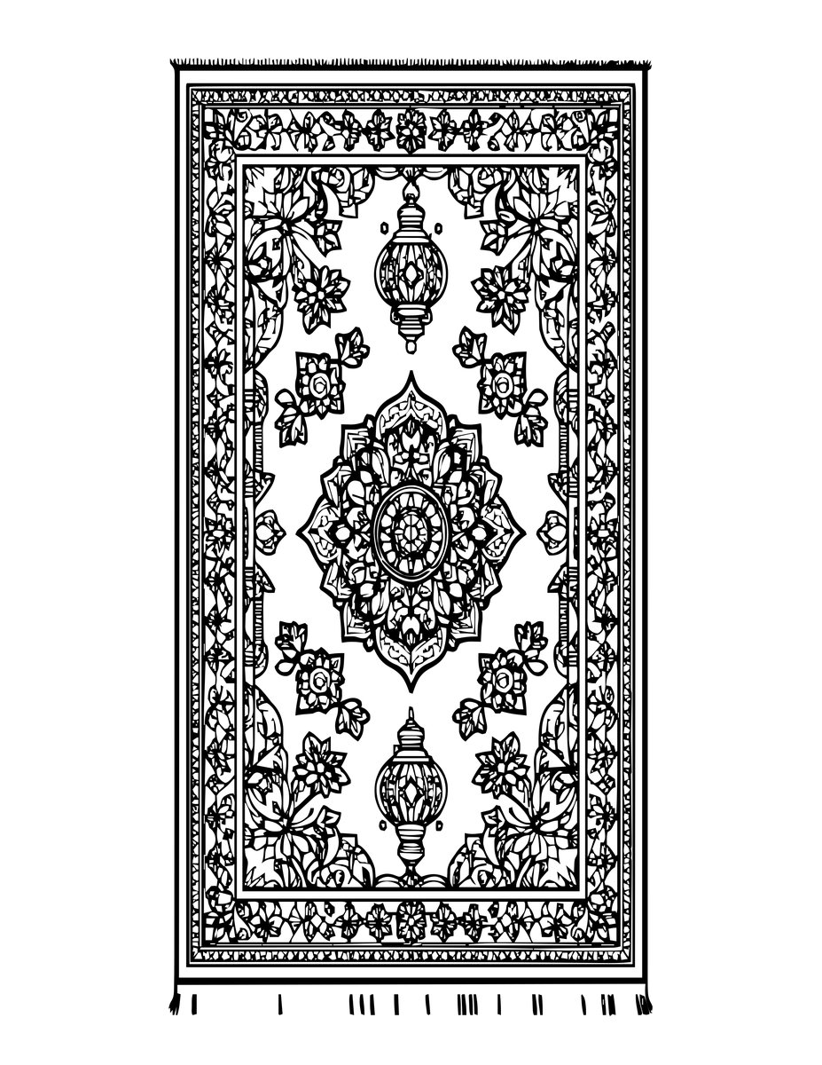 Prayer Rug - free printable coloring page