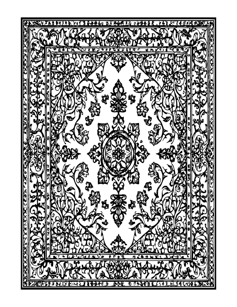 Pictorial Carpet - free printable coloring page