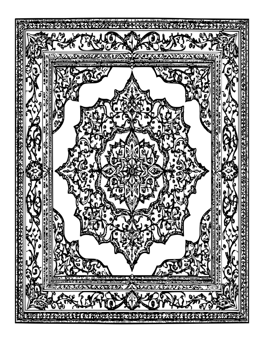 Kashan Medallion - free printable coloring page