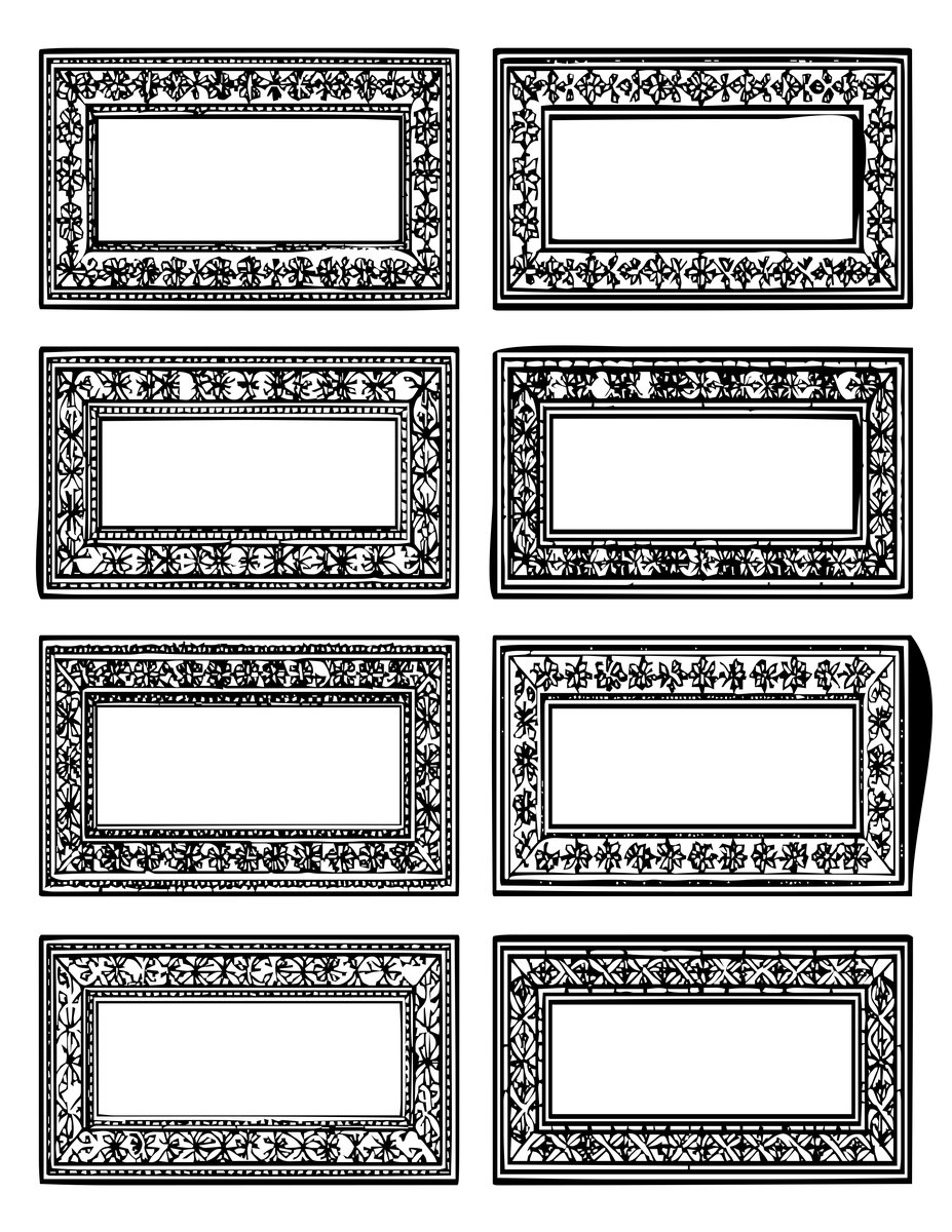 Carpet Border Sampler - free printable coloring page