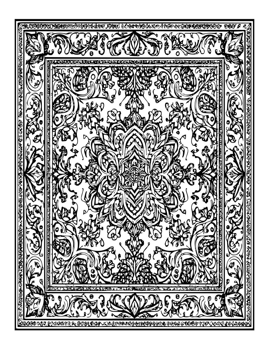 Silk Carpet - free printable coloring page