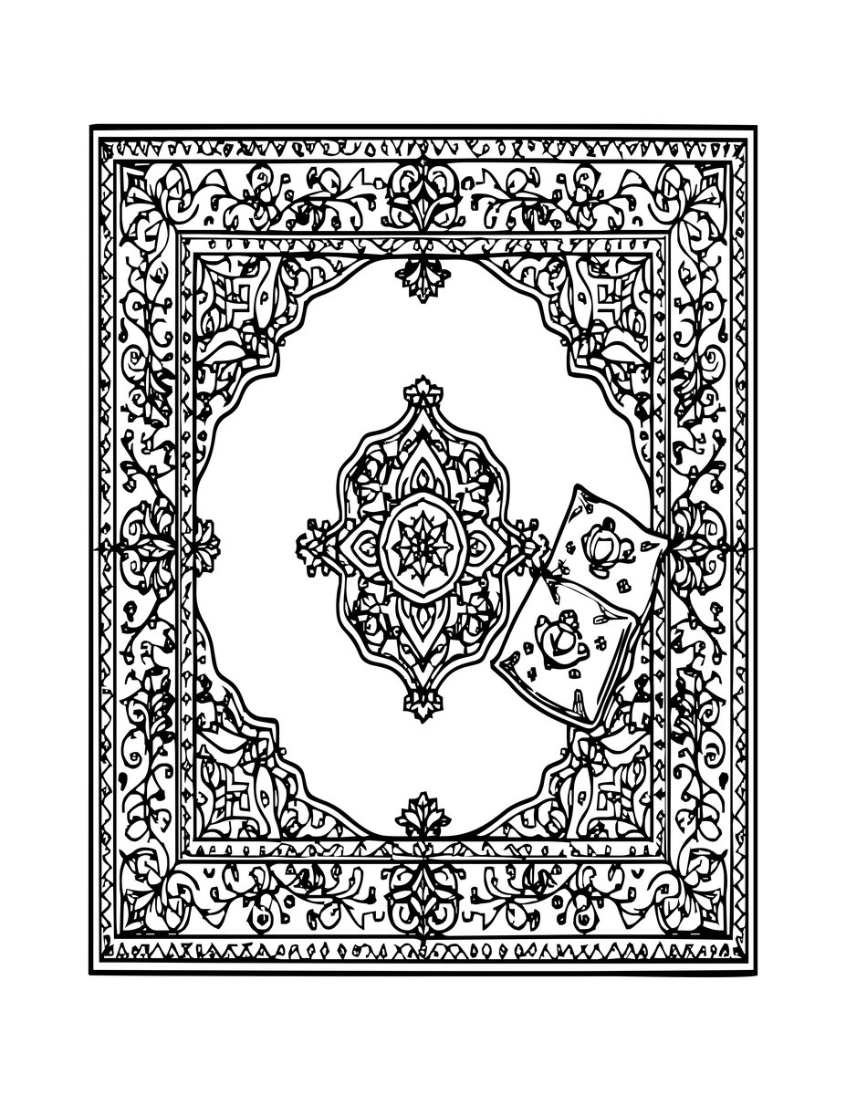 Carpet and Cushions - free printable coloring page