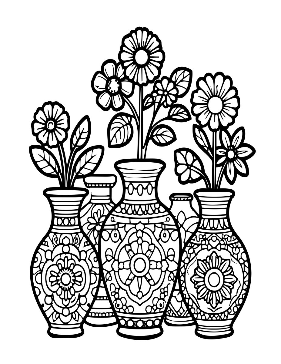 Vase Carpet - free printable coloring page