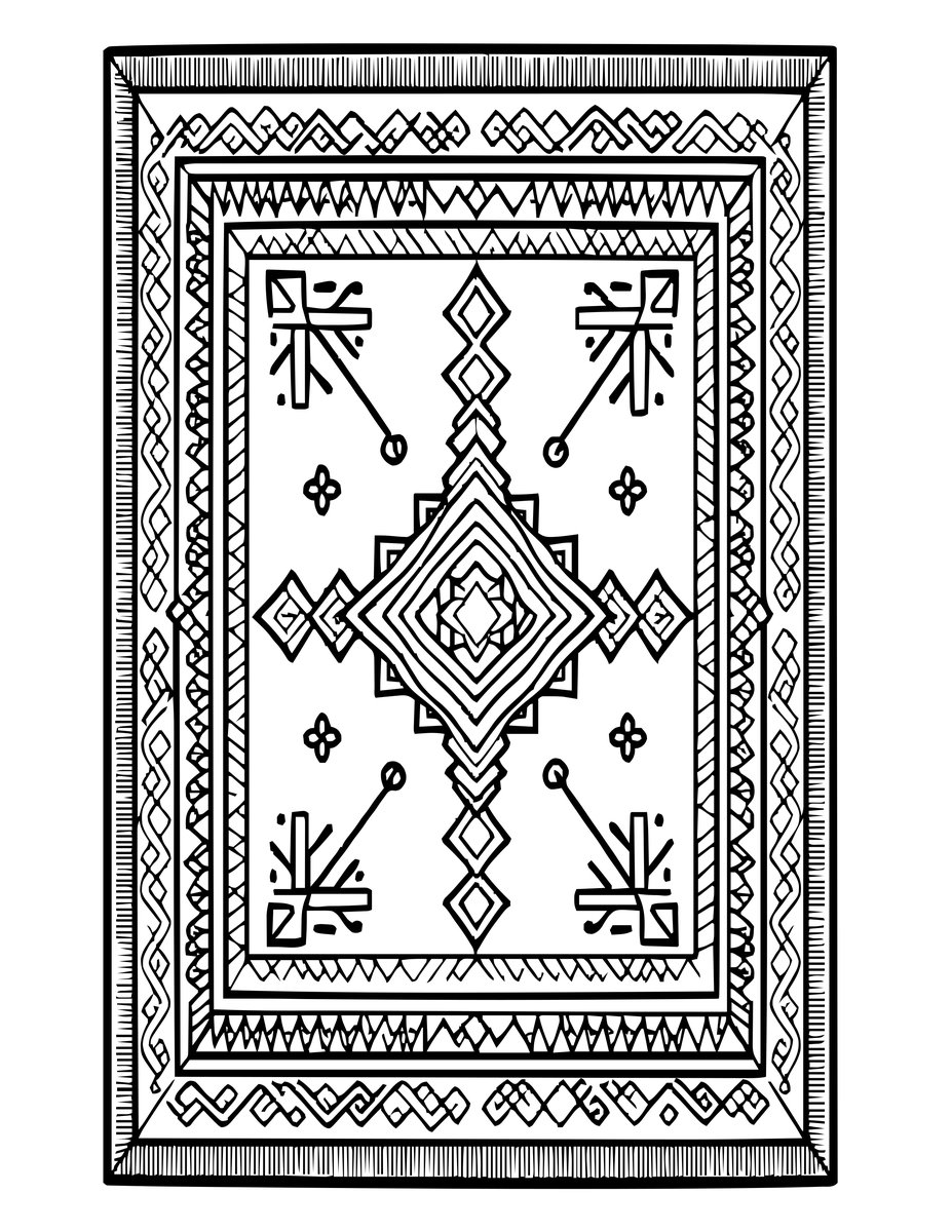 Nomadic Carpet - free printable coloring page
