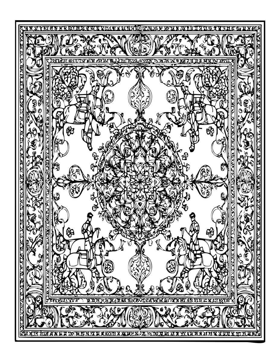Hunting Carpet - free printable coloring page