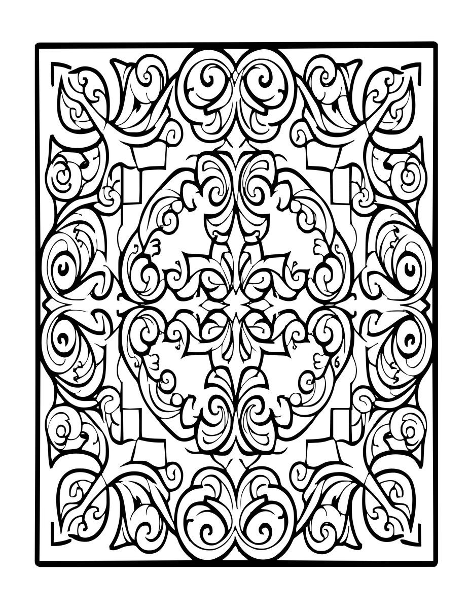 Arabesque Border - free printable coloring page