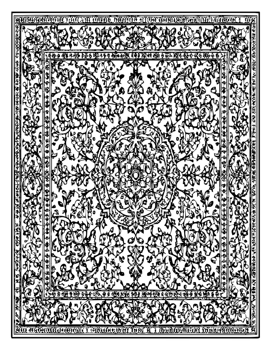 Tabriz Carpet - free printable coloring page