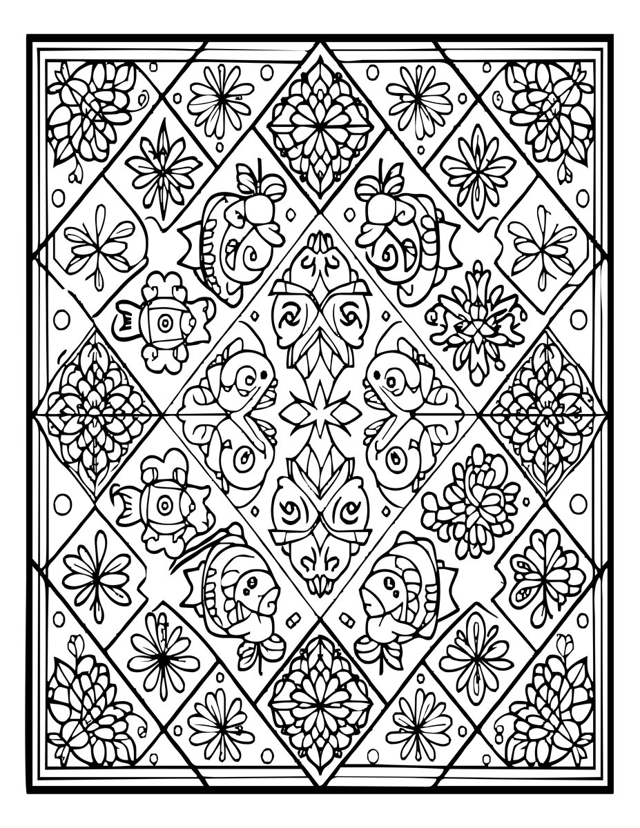 Herati Pattern - free printable coloring page