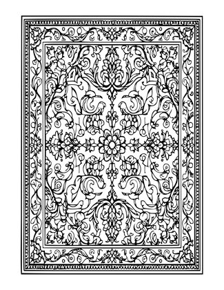 Isfahan Carpet - Free printable coloring page