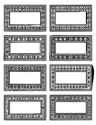 Carpet Border Sampler - Free printable coloring page