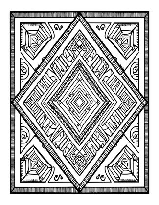 Kilim Geometric - Free printable coloring page