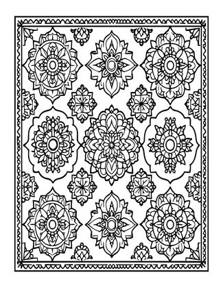 Gul Motif - Free printable coloring page