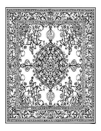 Hunting Carpet - Free printable coloring page