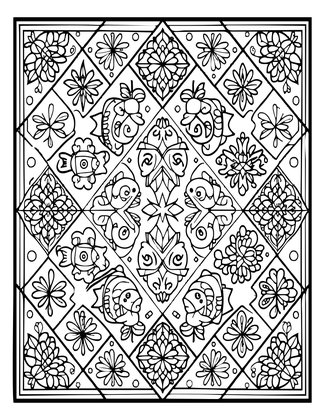 Herati Pattern - Free printable coloring page