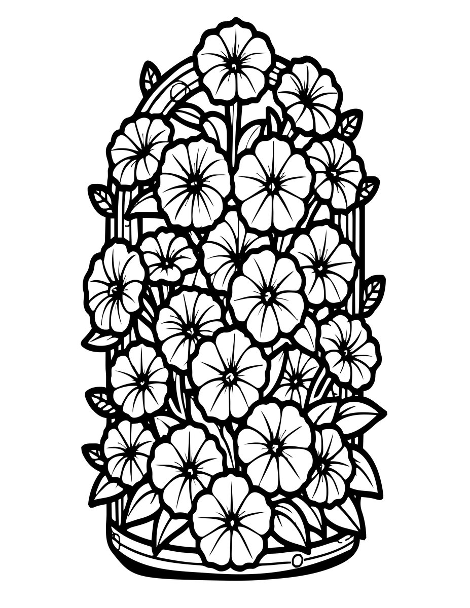 Petunia Trellis - free printable coloring page