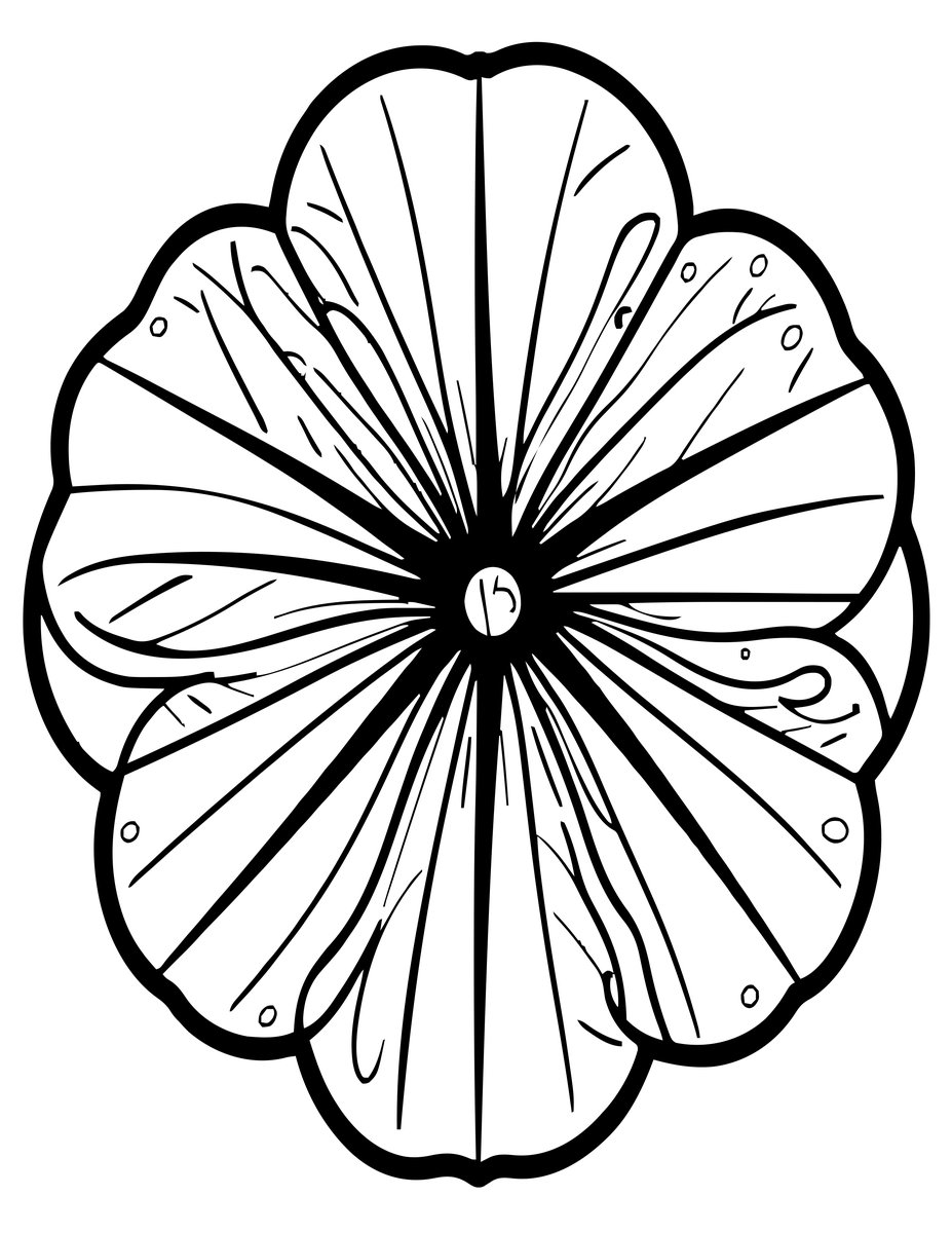 Striped Petunia - free printable coloring page