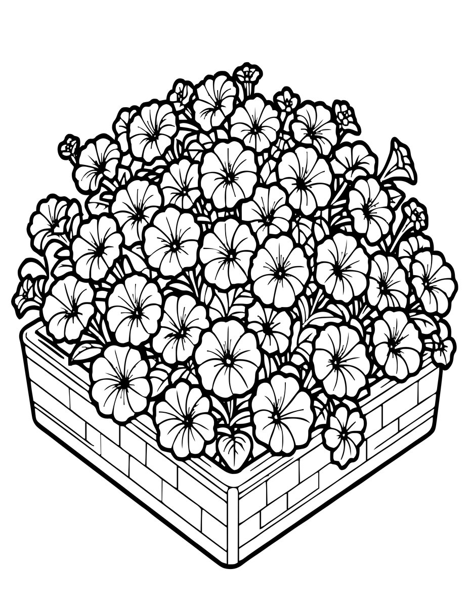 Petunia Wave - free printable coloring page