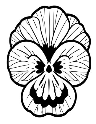 Pansy Face Close-Up - Free printable coloring page