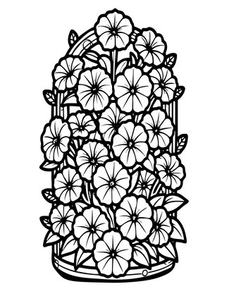 Petunia Trellis - Free printable coloring page
