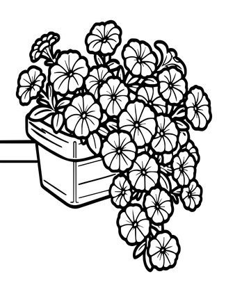 Petunia Cascade - Free printable coloring page