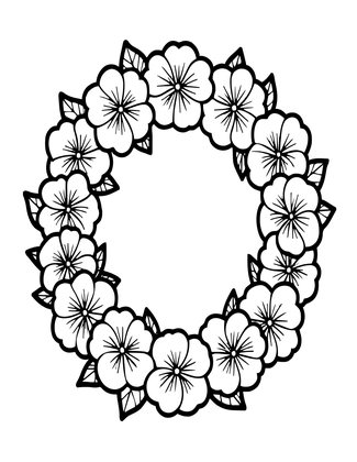 Pansy Crown - Free printable coloring page