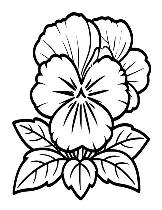 Pansy Botanical Print - Free printable coloring page