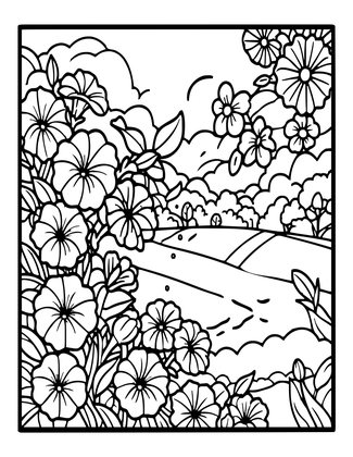 Night Scented Petunia - Free printable coloring page
