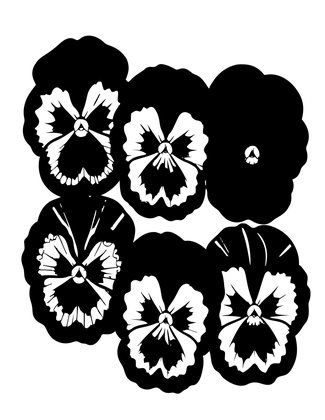Giant Pansies - Free printable coloring page