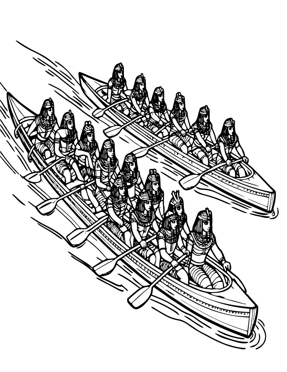 Oarsmen - free printable coloring page