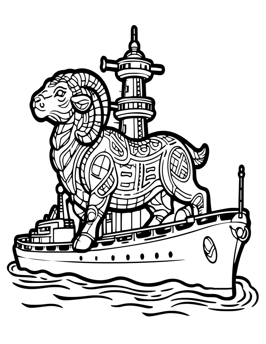 Ship Ram - free printable coloring page