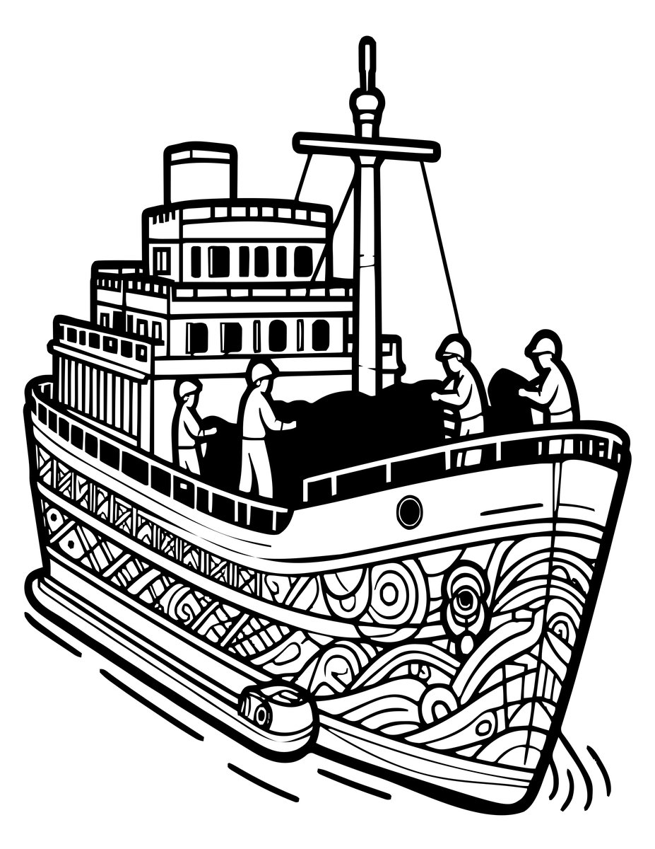 Loading Cargo - free printable coloring page