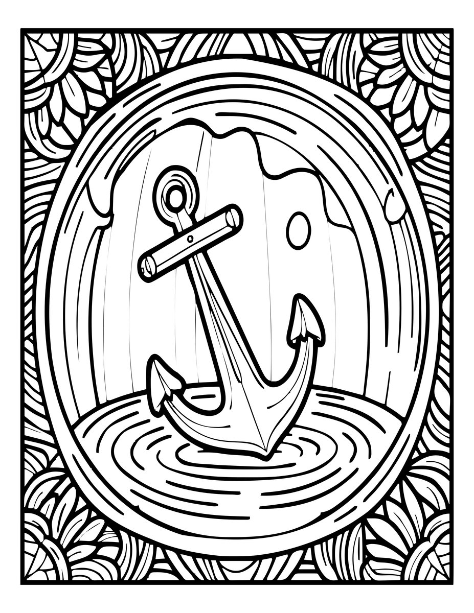 Ship Anchor - free printable coloring page