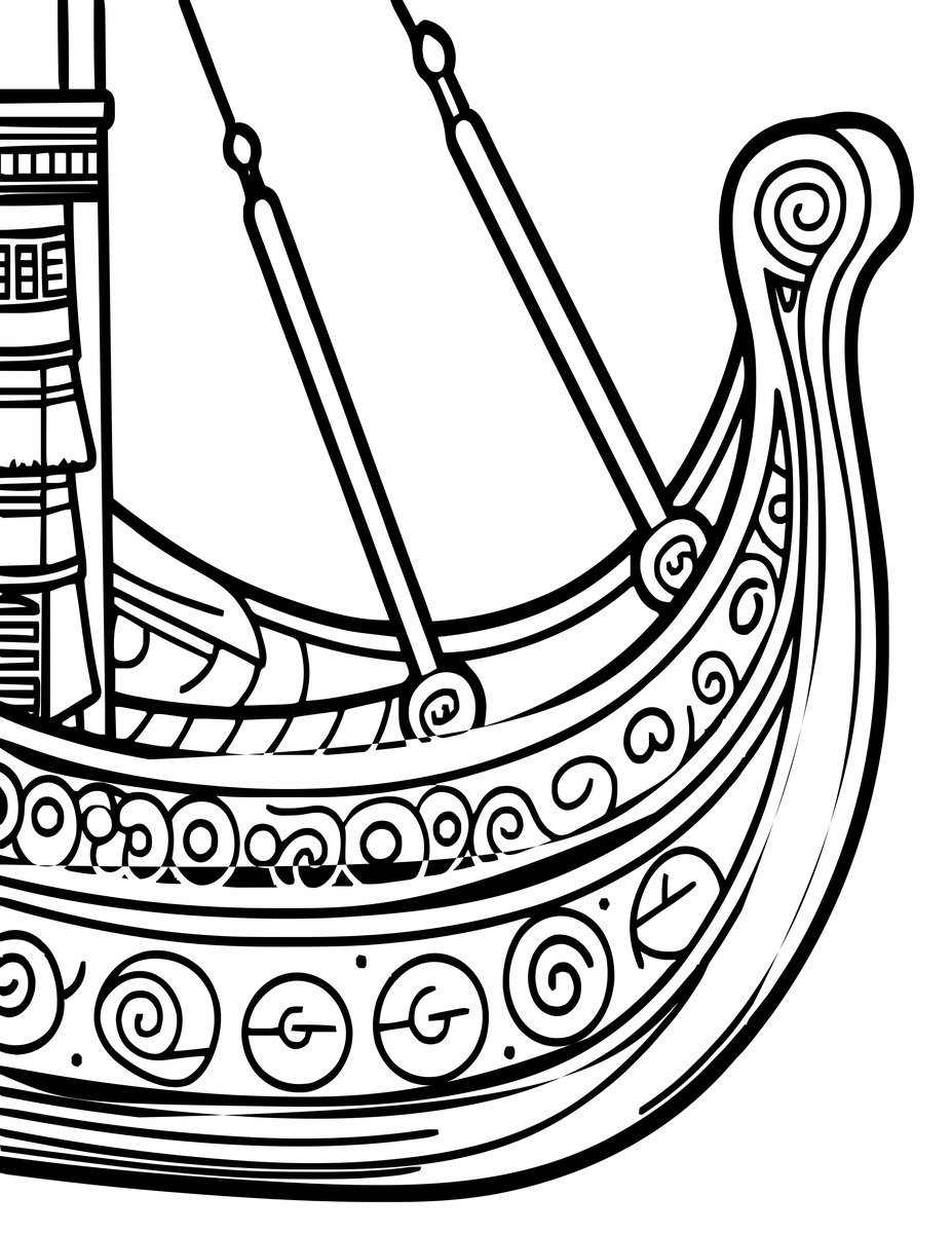 Galley Close-Up - free printable coloring page