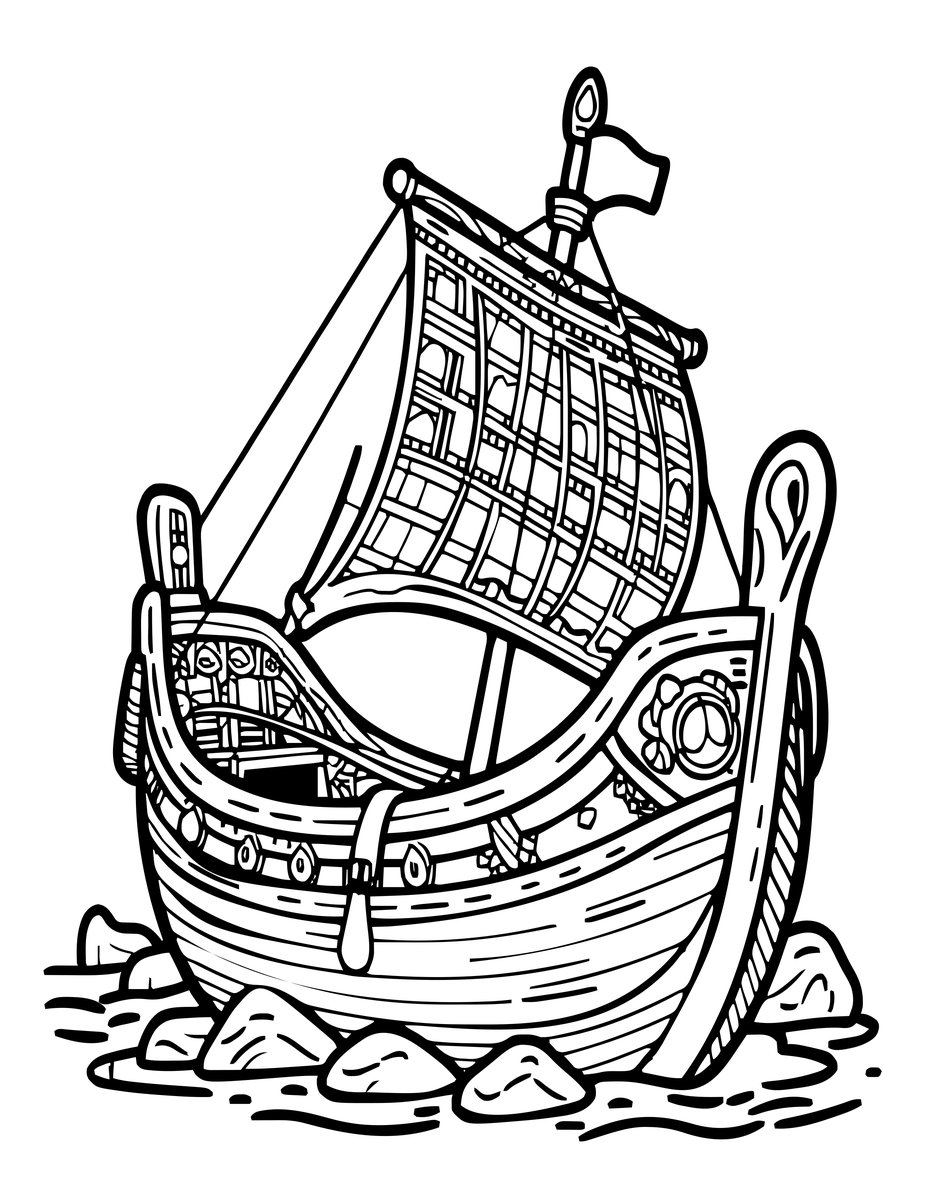 Ship Wreck - free printable coloring page