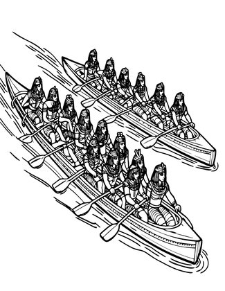 Oarsmen - Free printable coloring page
