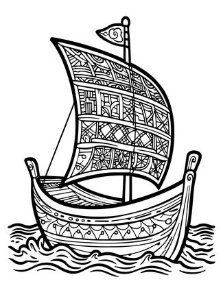 Ship at Sea - Free printable coloring page