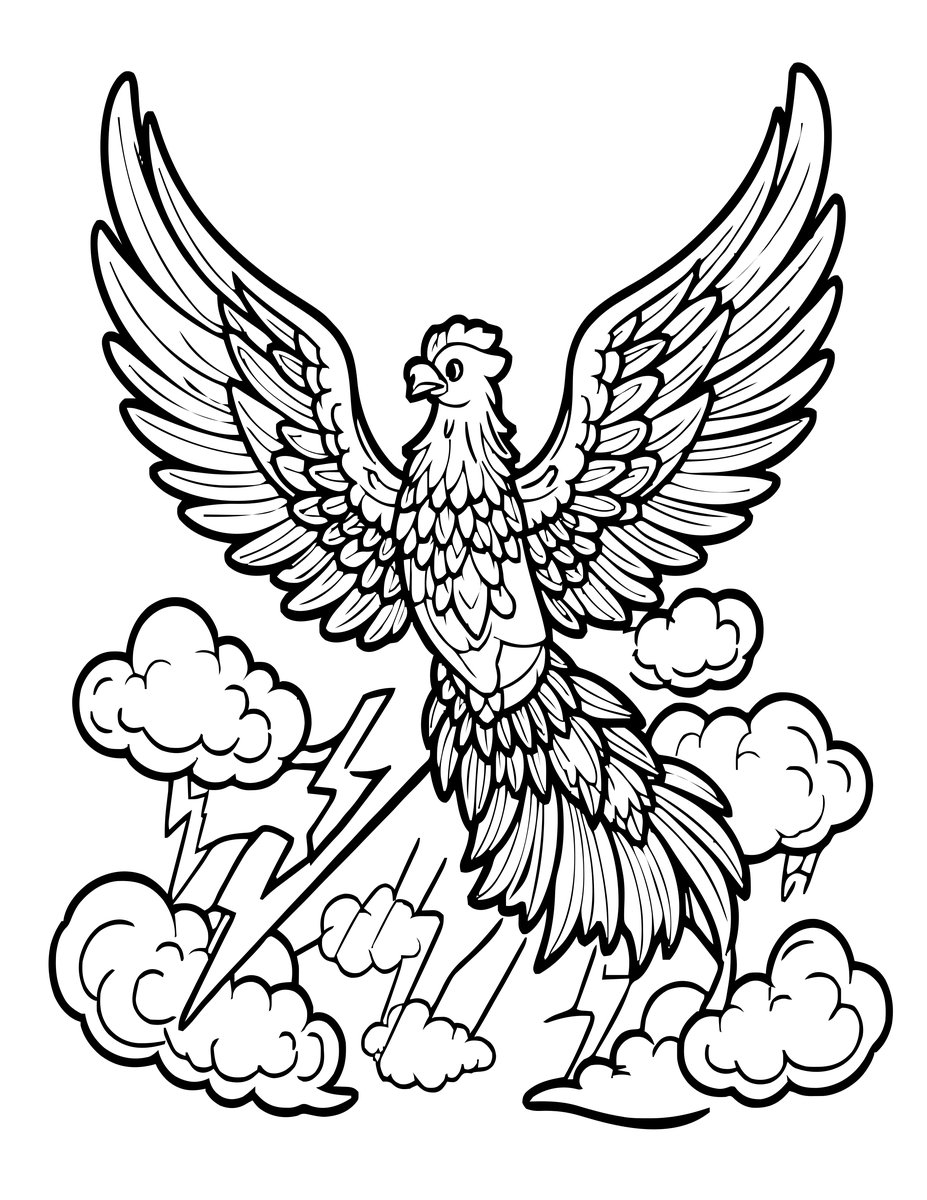 Storm Phoenix - free printable coloring page