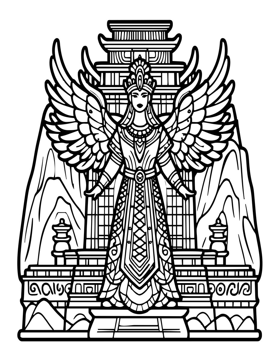 Phoenix Guardian - free printable coloring page