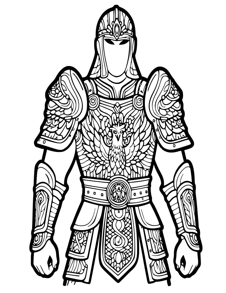 Phoenix Armor - free printable coloring page