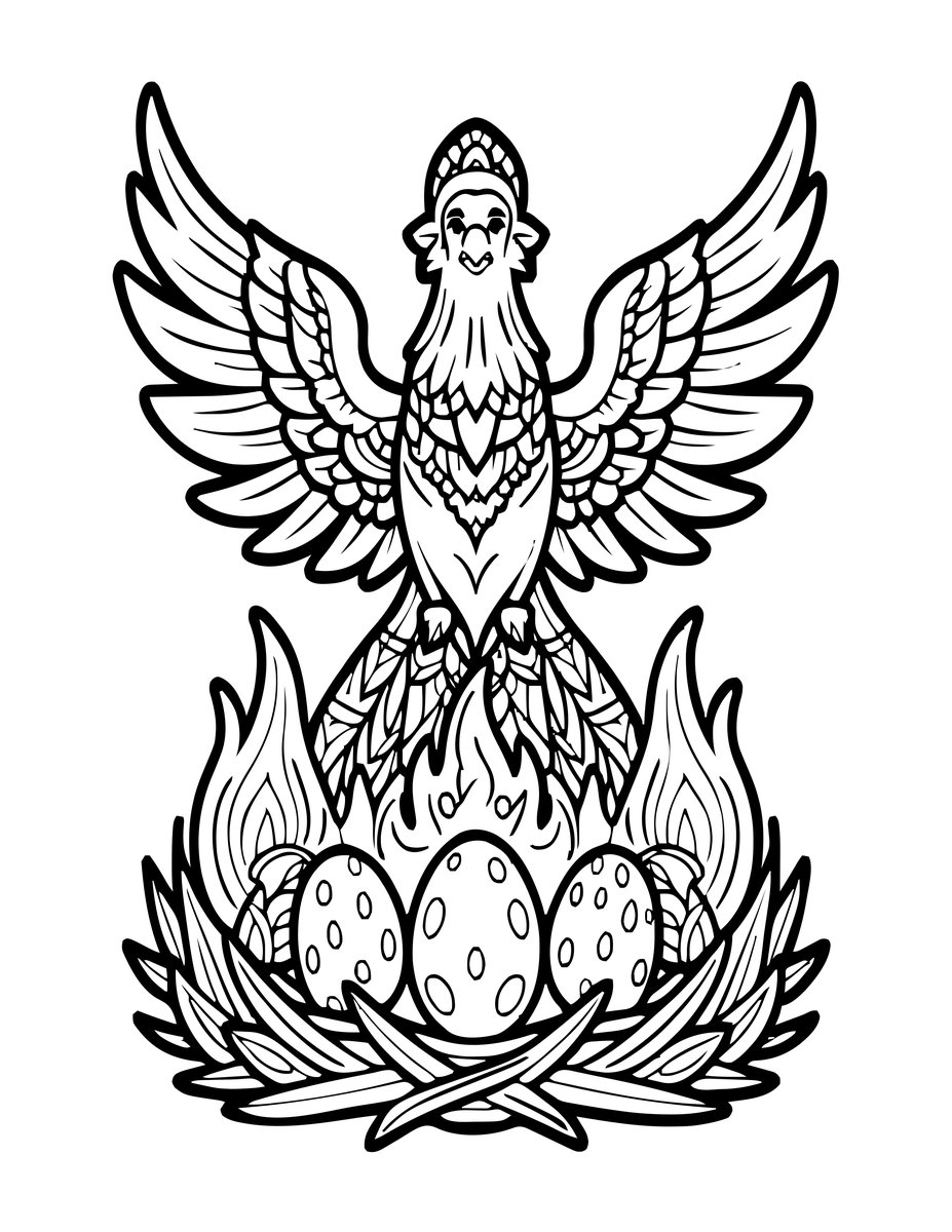 Nest of Flames - free printable coloring page