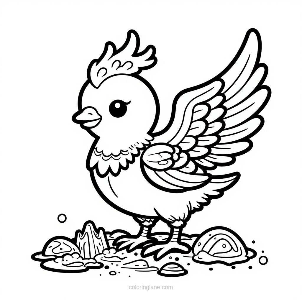 Reborn Phoenix - free printable coloring page