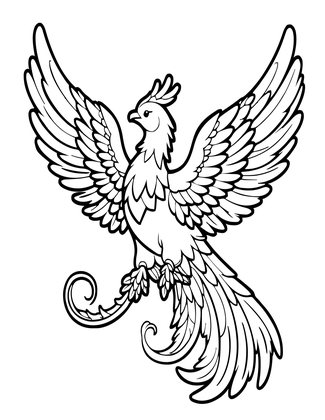 Ice Phoenix - Free printable coloring page