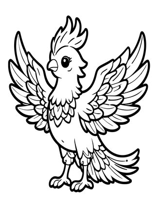 Baby Phoenix - Free printable coloring page