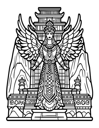 Phoenix Guardian - Free printable coloring page