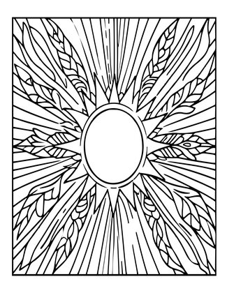 Phoenix and Sun - Free printable coloring page