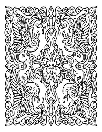 Phoenix Pattern - Free printable coloring page